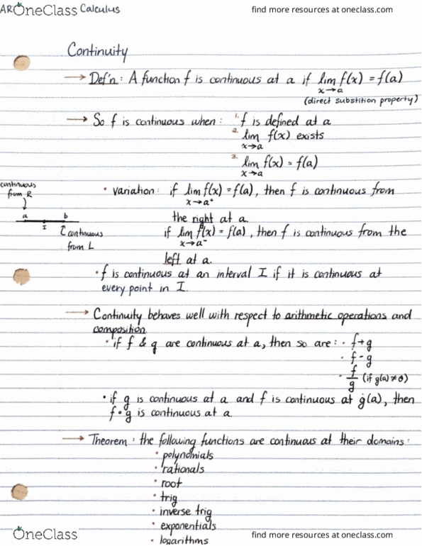 ARTSSCI 1D06 Lecture Notes - Lecture 8: Classification Of Discontinuities thumbnail