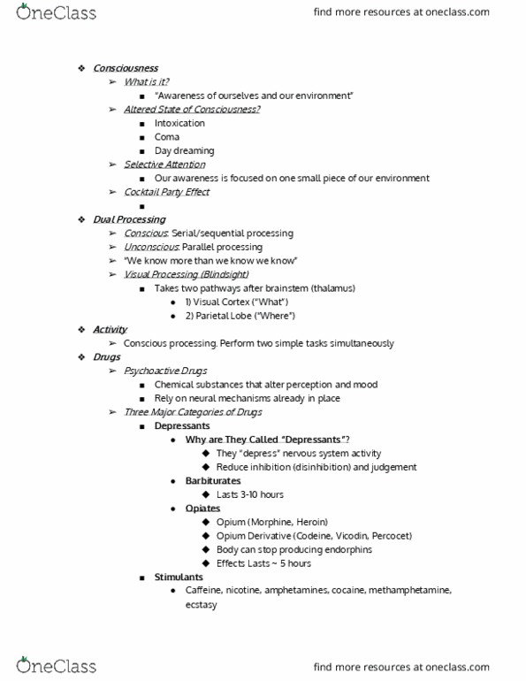 PSY 100 Lecture Notes - Lecture 5: Heart Rate, Lethal Dose, Paracetamol thumbnail