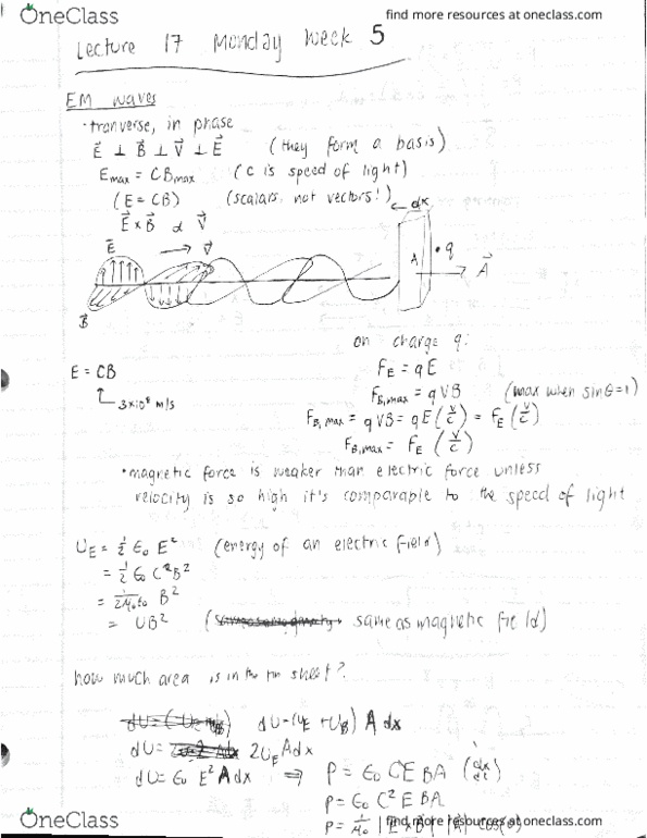 PHYSICS 1C Lecture Notes - Lecture 17: Sinar thumbnail