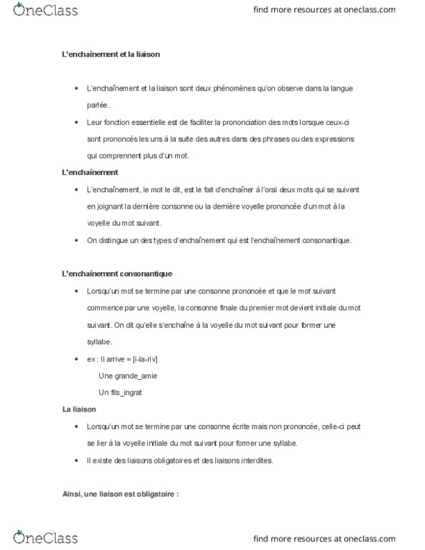 FRE 401 Lecture Notes - Lecture 5: Croissant, Dune, Vowel thumbnail