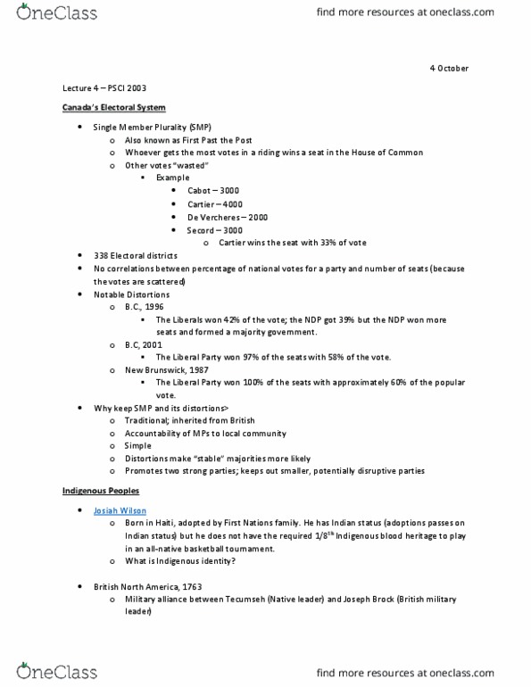 PSCI 2003 Lecture Notes - Lecture 4: Third Order, Enbridge Northern Gateway Pipelines, Mackenzie Valley Pipeline thumbnail