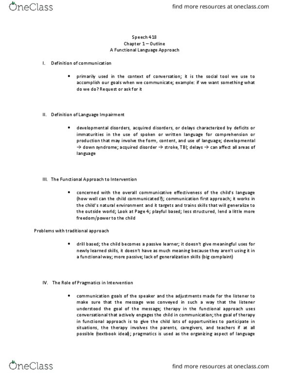 SPCH 418 Lecture Notes - Lecture 1: Pragmatics thumbnail