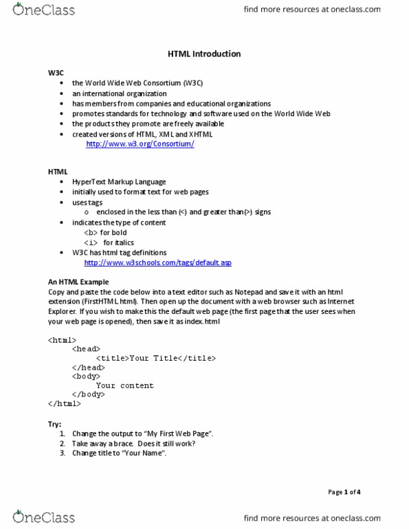 SYST 10049 Lecture Notes - Lecture 1: Whatwg, Mozilla Foundation, Opera Software thumbnail