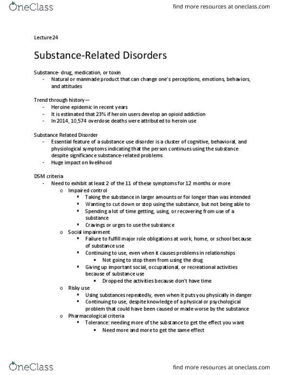 PSYC 353 Lecture Notes - Lecture 24: Internal Control, Opioid, Hallucinogen thumbnail