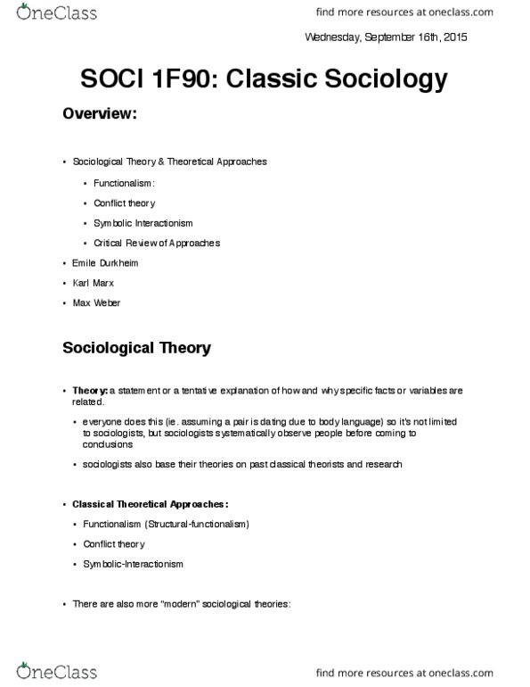 SOCI 1F90 Lecture Notes - Lecture 2: Primitive Communism, Norm (Social), Class Consciousness thumbnail