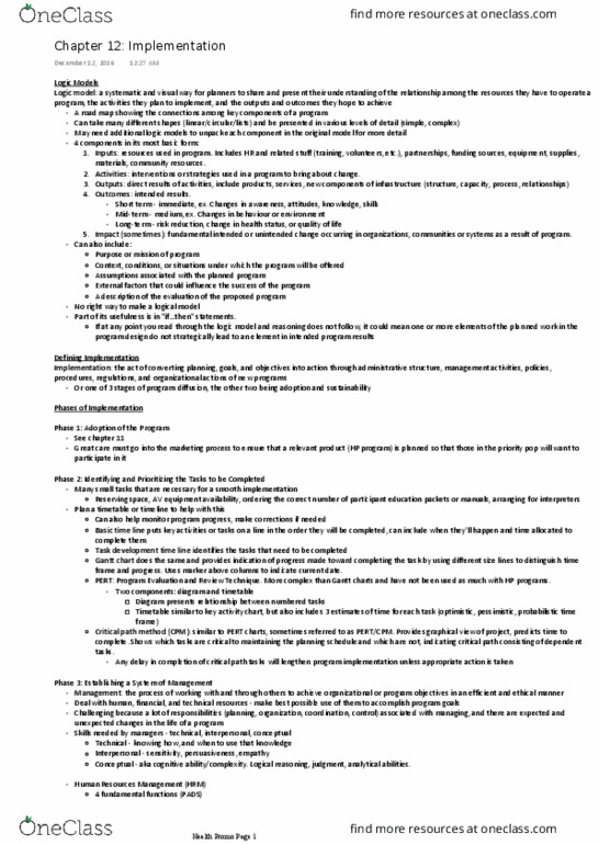 Health Sciences 2250A/B Chapter Notes - Chapter 12: Natural Disaster, Universal Precautions, Professional Certification thumbnail