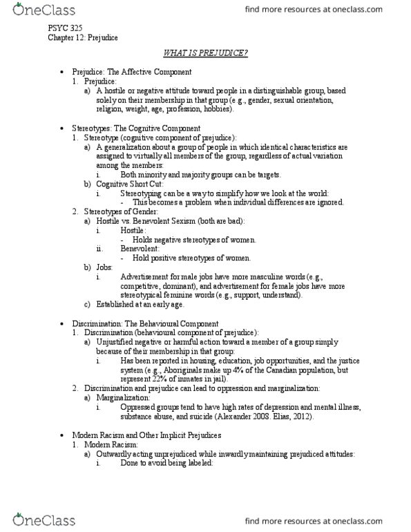 PSYC 325 Chapter Notes - Chapter 12: Authoritarianism, Norm (Social), Fundamentalism thumbnail