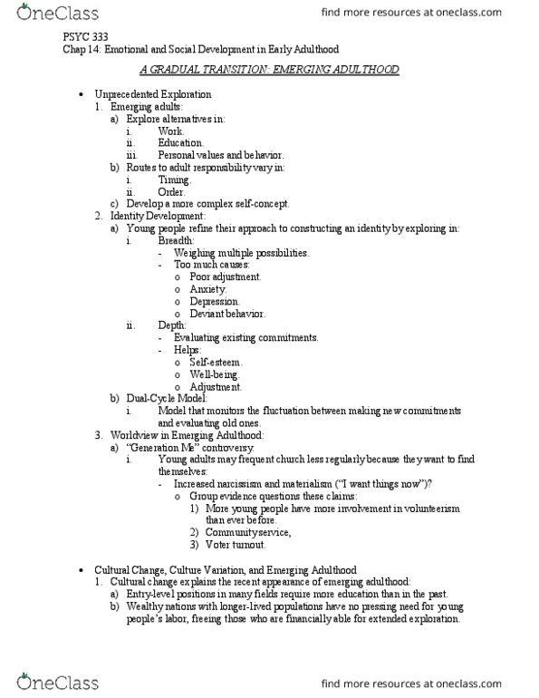 PSYC 333 Chapter Notes - Chapter 14: Substance Abuse, Married People, Childlessness thumbnail