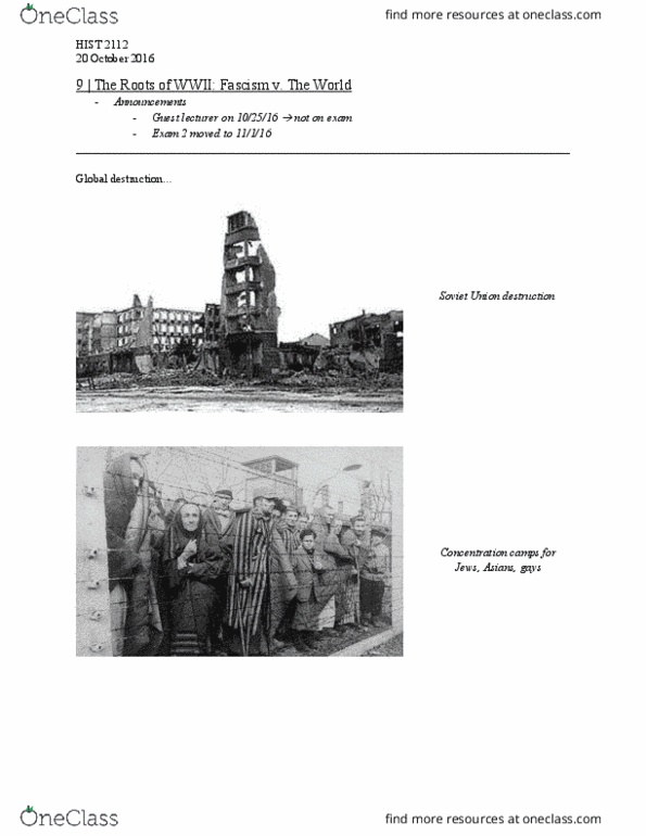 HIST 2112 Lecture Notes - Lecture 15: Appeasement, Trans-Siberian Railway, Nazism thumbnail
