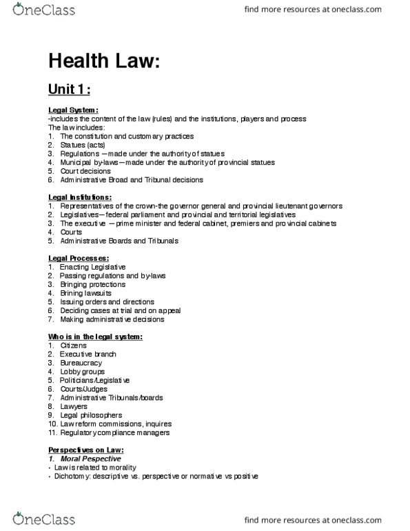 ENH 121 Lecture 7: Health law notes 1-6 thumbnail