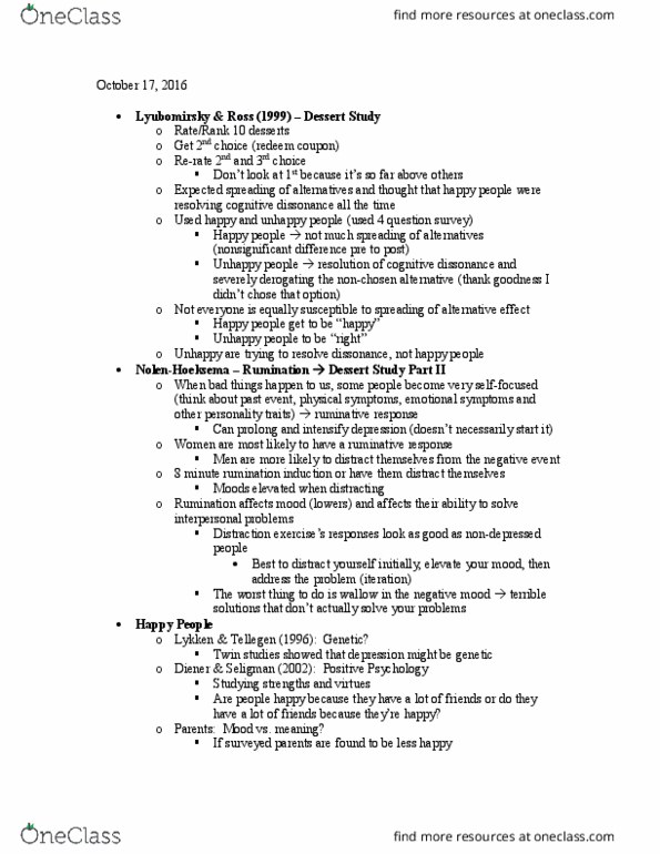PSYC 170 Lecture Notes - Lecture 11: Monty Hall Problem, Bumper Sticker, Attitude Change thumbnail