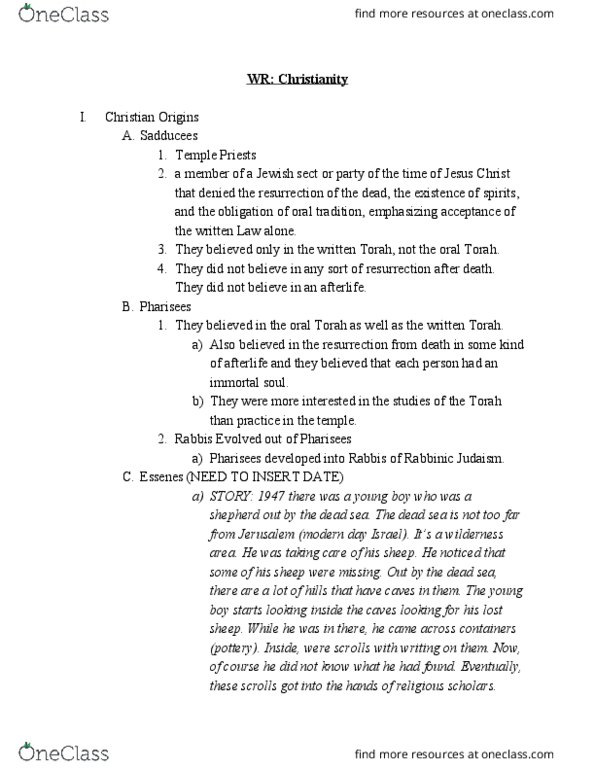 RL ST 001 Lecture Notes - Lecture 4: Indulgence, Christian Mysticism, Scholasticism thumbnail