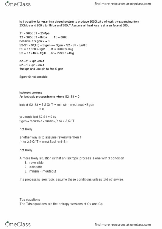 MAE 204 Lecture Notes - Lecture 18: Specific Volume, Isentropic Process, Ideal Gas thumbnail