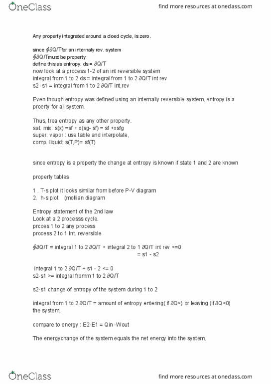 MAE 204 Lecture Notes - Lecture 17: Irreversible Process, The 2Nd Law thumbnail