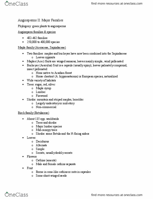 SFR 107 Lecture Notes - Lecture 9: Cornaceae, Herbaceous Plant, Introduced Species thumbnail