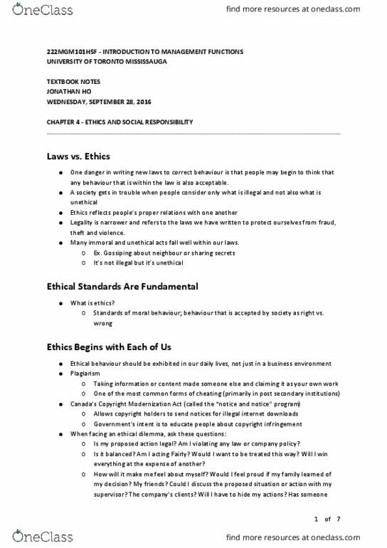 MGM101H5 Chapter Notes - Chapter 4: Triple Bottom Line, Consumer Protection, Job Enrichment thumbnail