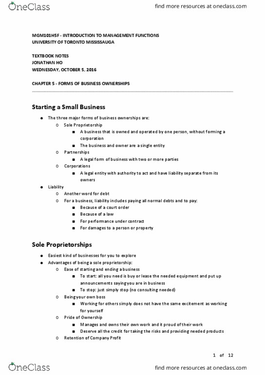 MGM101H5 Chapter Notes - Chapter 5: E-Commerce, Financial Statement, Leveraged Buyout thumbnail