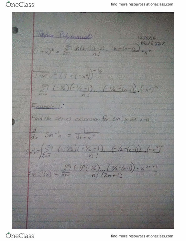 MATH 227 Lecture 17: Taylor Polynomials thumbnail