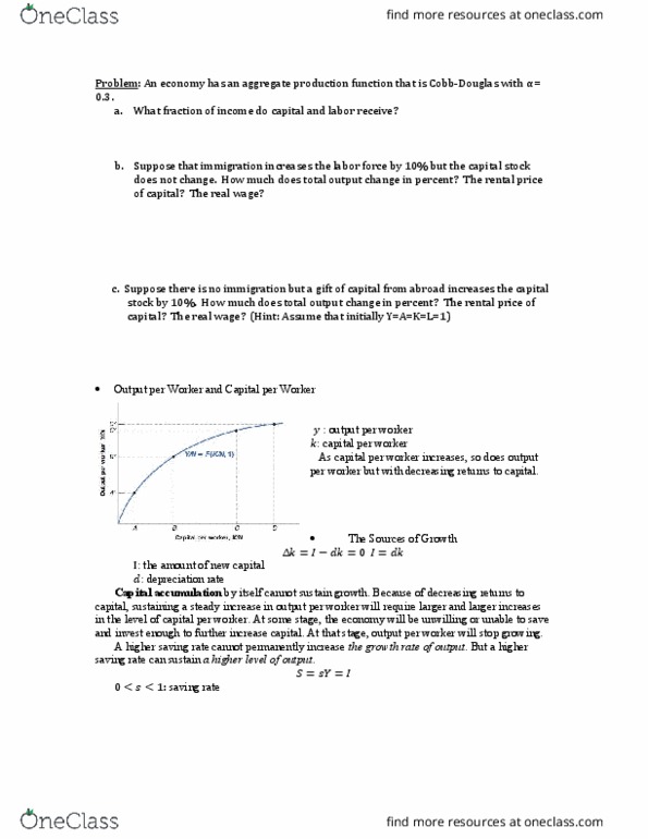 CAS EC 202 Lecture Notes - Lecture 13: Capital Accumulation, Real Wages, Production Function thumbnail