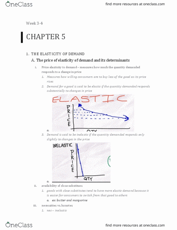 ECON 101 Chapter Notes - Chapter 5: Normal Good, Ice Cream Cone, Midpoint Method thumbnail