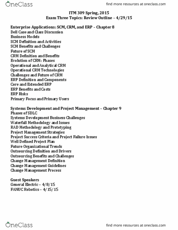 ITM 209 Lecture Notes - Lecture 25: Cost Accounting, Business Process Reengineering, E-Procurement thumbnail