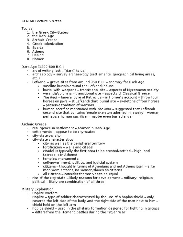 CLA160H1 Lecture 5: CLA160 Lecture 5 Notes thumbnail