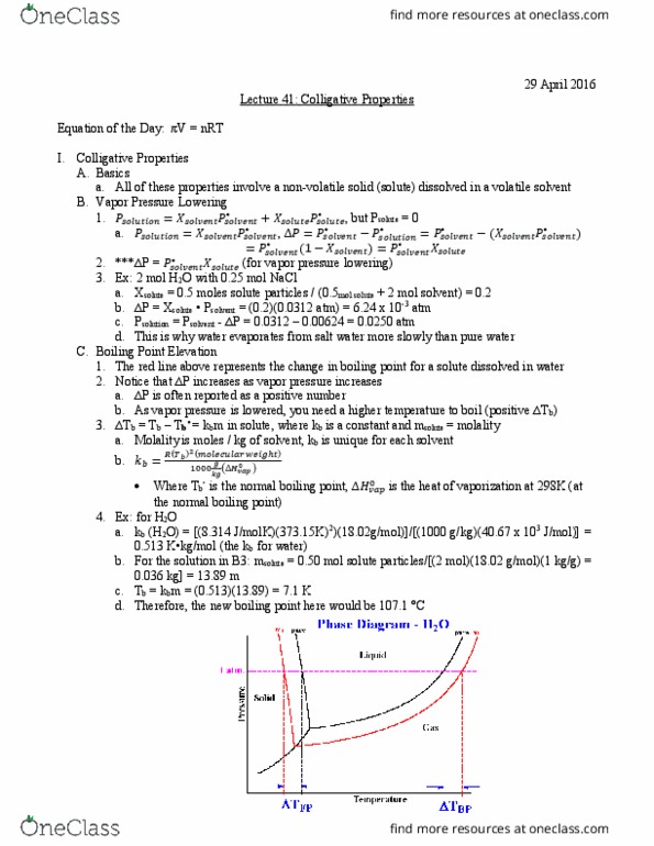 University College - Chemistry Chem 112A Lecture Notes - Lecture 41: Semipermeable Membrane, University Of Manchester, Phase Diagram thumbnail
