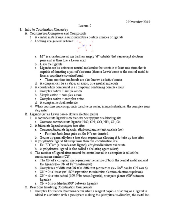 L07 Chem 151 Lecture Notes - Lecture 9: Spectrophotometry, Thiocyanate, Coordinate Covalent Bond thumbnail