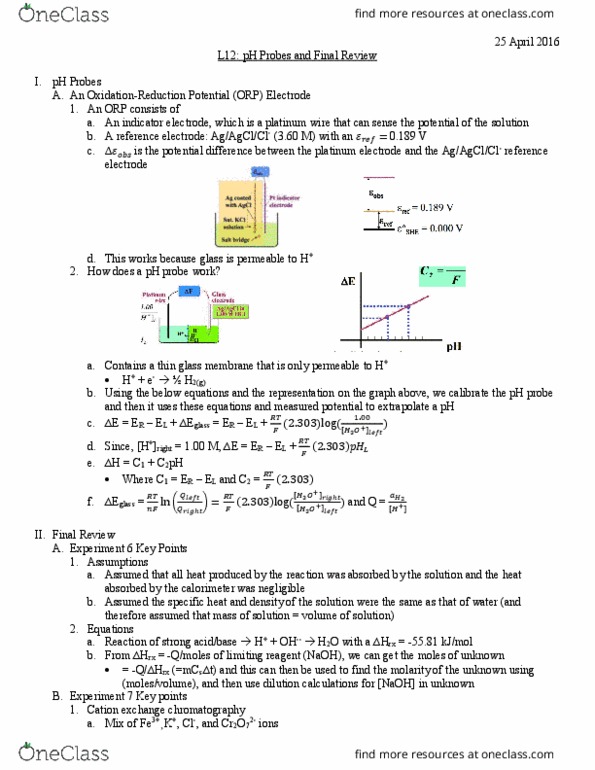 L07 Chem 151 Lecture Notes - Lecture 32: Heat Capacity, Calorimetry, Nernst Equation thumbnail