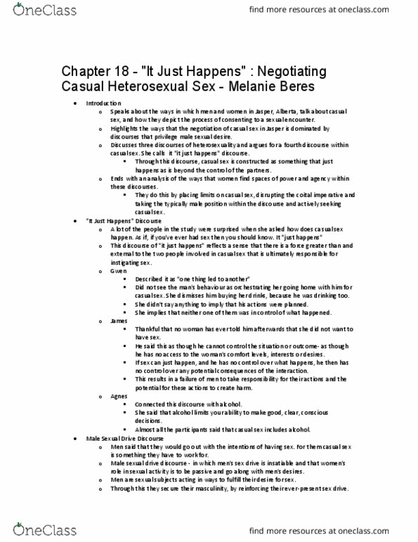 SOC265H1 Chapter Notes - Chapter 18 and 35: Casual Sex, Libido, Heterosexuality thumbnail