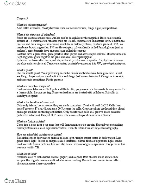 BIO374H5 Lecture Notes - Lecture 5: Pichia Pastoris, Gram Staining, Affinity Chromatography thumbnail