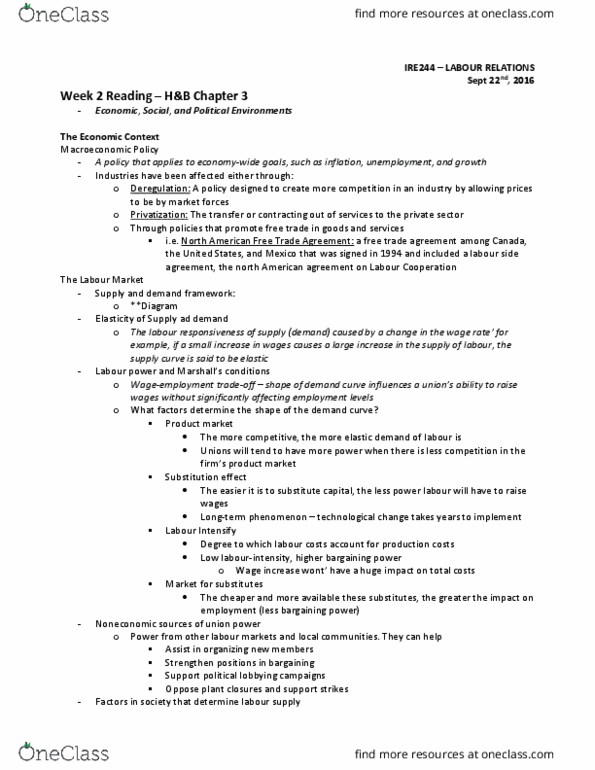 IRE244H1 Chapter Notes - Chapter 3: North American Free Trade Agreement, Baby Boomers, Demand Curve thumbnail