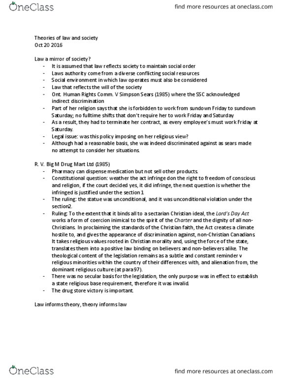 SOSC 2350 Lecture Notes - Lecture 5: Sears Canada, Social Environment, Institute For Operations Research And The Management Sciences thumbnail