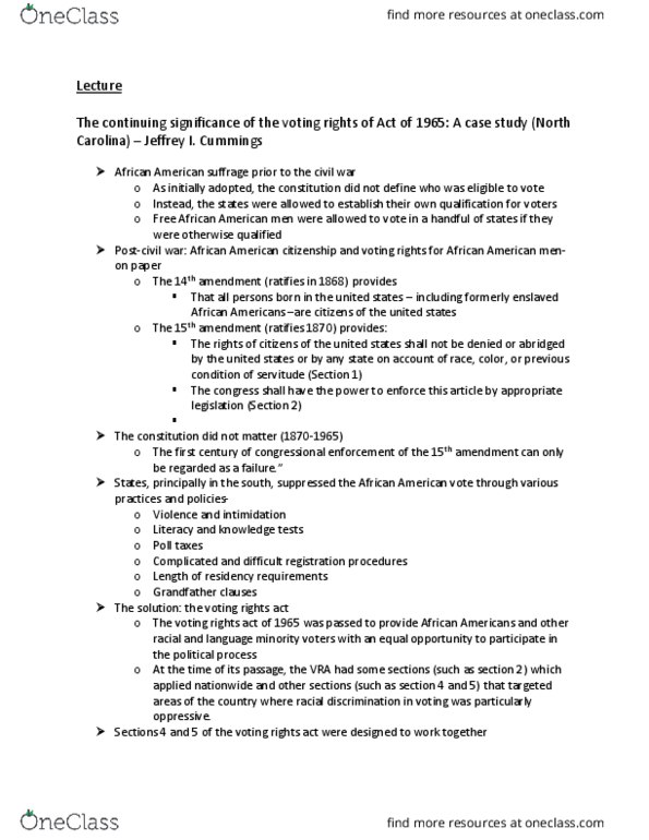 MC 111 Lecture Notes - Lecture 20: Early Voting, Omnibus Bill thumbnail