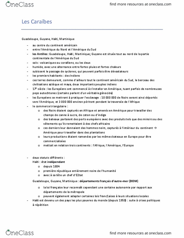 French 2407A/B Chapter Notes - Chapter 9: French Guiana, Le Monde, Delayed Onset Muscle Soreness thumbnail