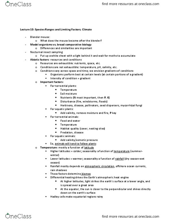 BIO120H1 Lecture Notes - Lecture 13: Soil, Atmospheric Circulation, Herbivore thumbnail