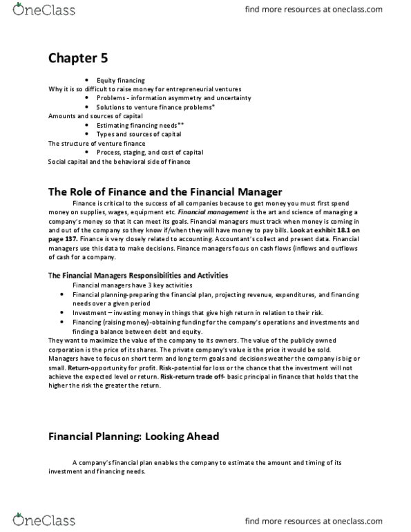 BU121 Chapter Notes - Chapter 5: Venture Capital Financing, Trade Credit, Accounts Payable thumbnail