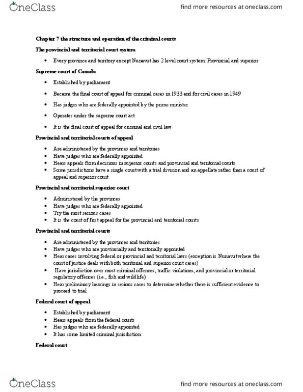 CRIM 131 Chapter Notes - Chapter 7: Mental Health Court, United States Territorial Court, Downtown Eastside thumbnail