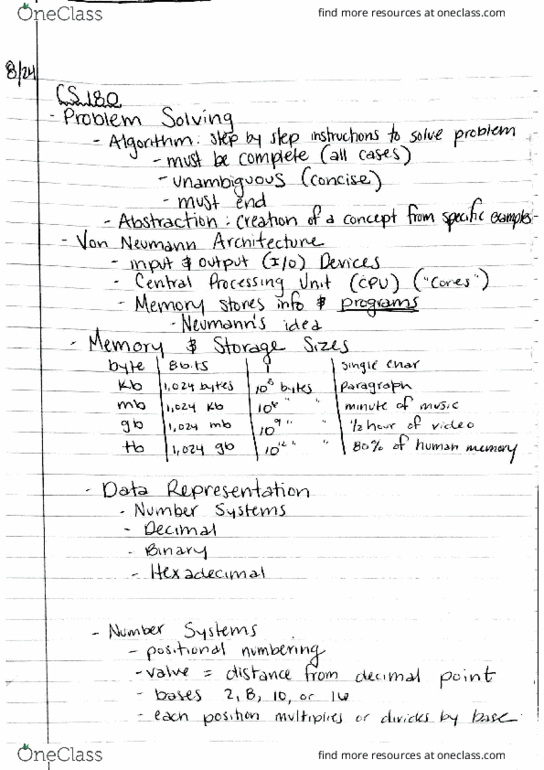 CS 18000 Lecture Notes - Lecture 1: Decimal Mark thumbnail
