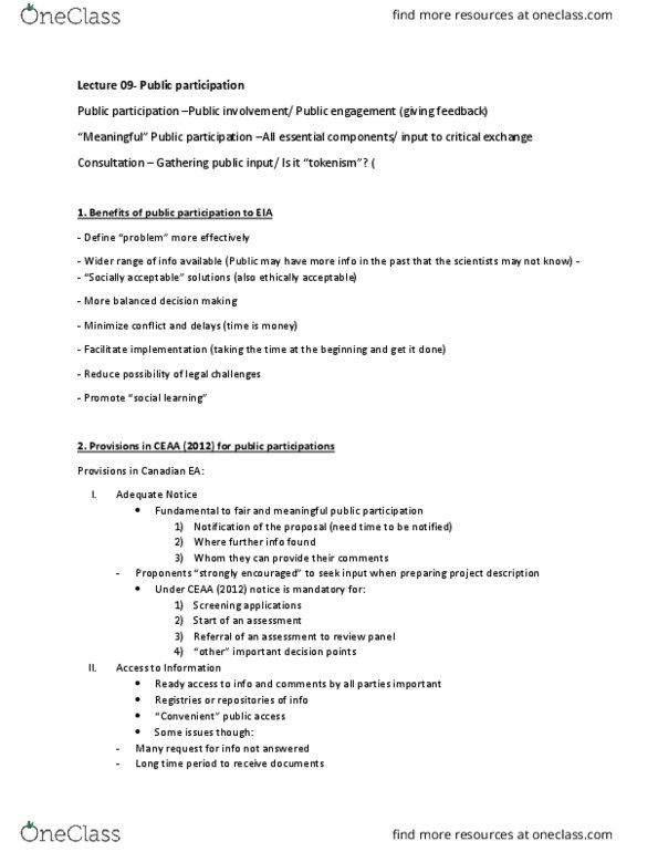 EESC13H3 Lecture Notes - Lecture 9: Public Participation, Decision Points, European Cooperation In Science And Technology thumbnail