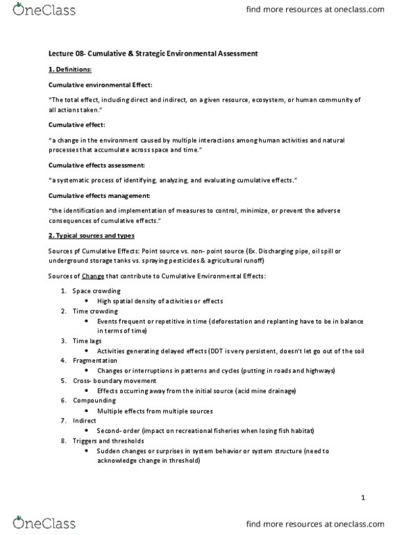 EESC13H3 Lecture Notes - Lecture 8: Strategic Environmental Assessment, Scenario Analysis thumbnail