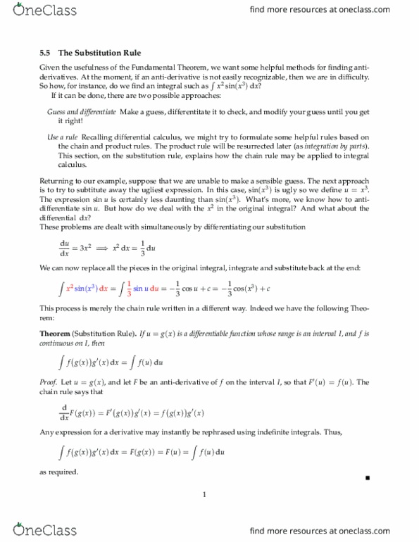 MATH 2B Chapter Notes - Chapter 5.5: Antiderivative, Differential Calculus, Product Rule thumbnail