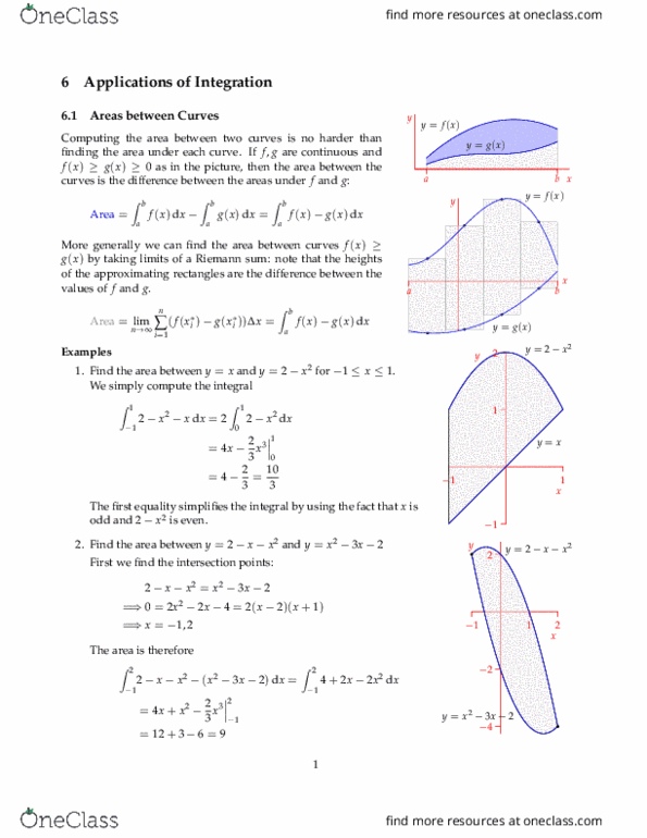 MATH 2B Chapter Notes - Chapter 6.1: Riemann Sum thumbnail