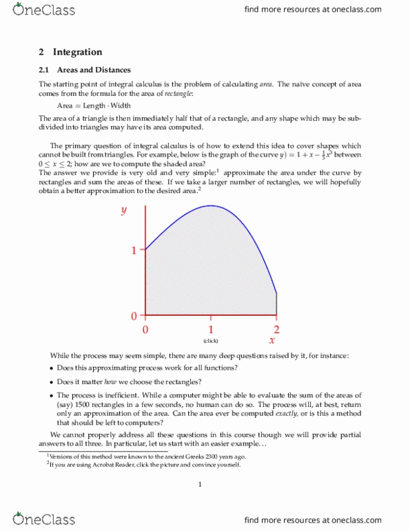 MATH 2B Chapter Notes - Chapter 5.1: Bernhard Riemann, Riemann Sum, Riemann Integral thumbnail