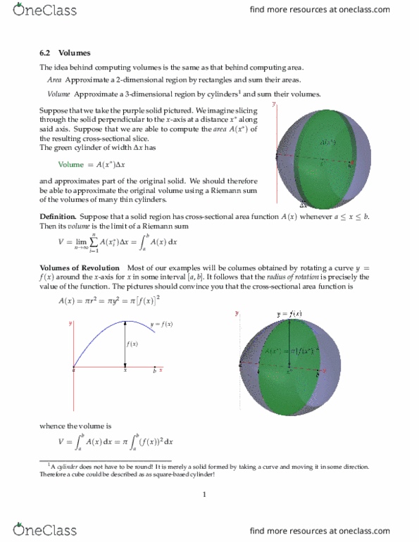 MATH 2B Chapter Notes - Chapter 6.2: Riemann Sum thumbnail