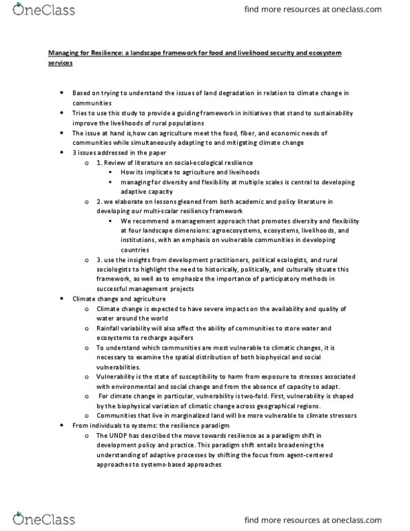 ENV345H5 Lecture Notes - Lecture 12: Rural Sociology, Paradigm Shift, Ecosystem Management thumbnail