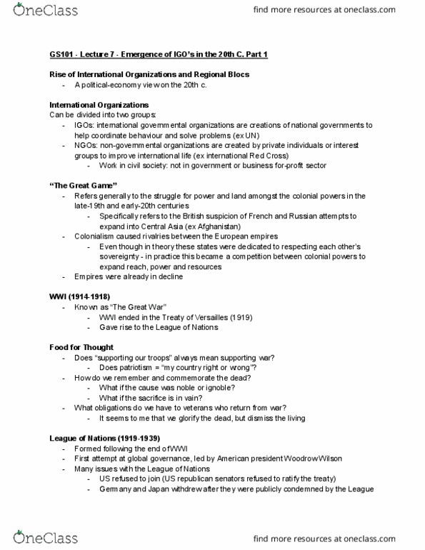 GS101 Lecture Notes - Lecture 7: Global Governance, Great Power, Axis Powers thumbnail