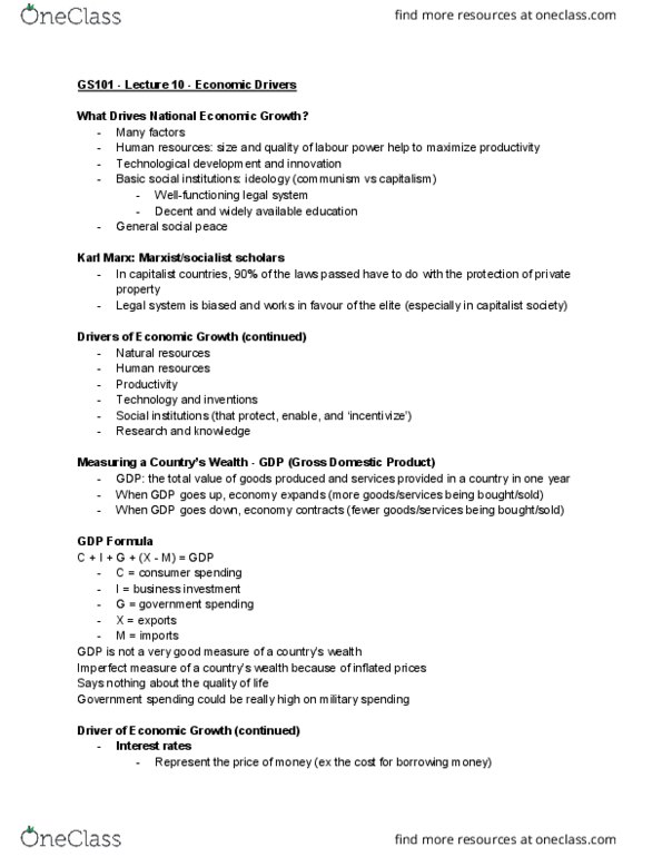 GS101 Lecture Notes - Lecture 10: Greek Drachma, Gross Domestic Product, Fiscal Policy thumbnail