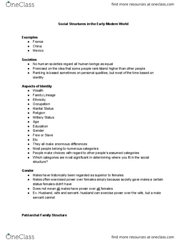 HIST 102 Lecture Notes - Lecture 21: Social Mobility, Peninsulars, Four Occupations thumbnail