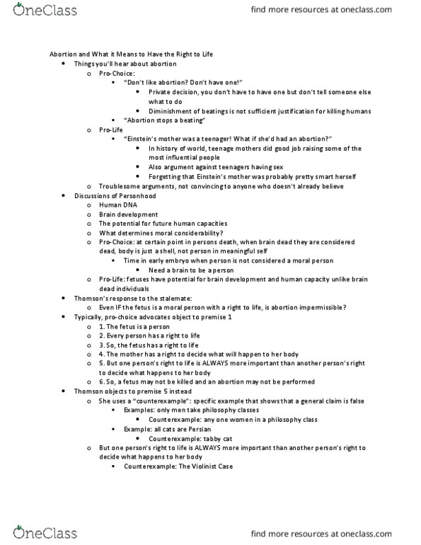 PHIL 1104 Lecture Notes - Lecture 8: Brain Death, Counterexample, Pretty Smart thumbnail